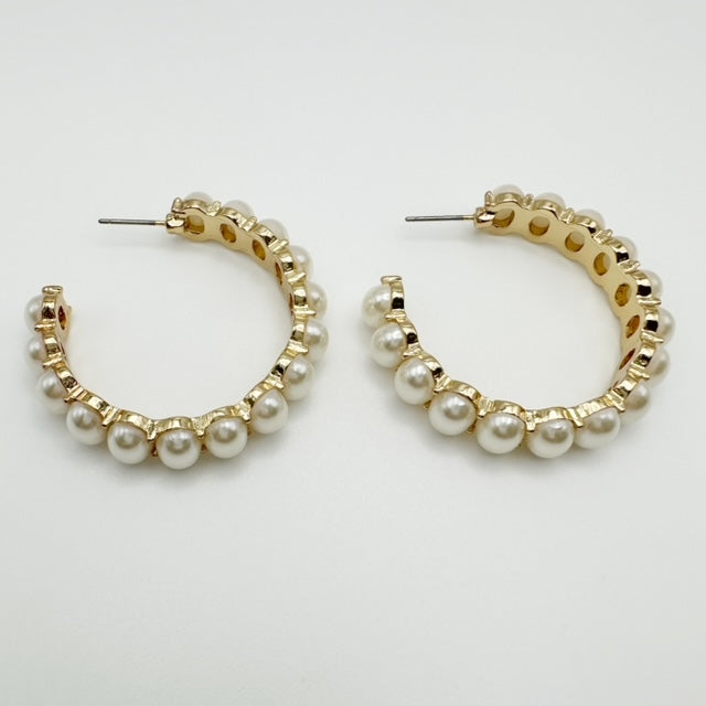 Pearl Hoop Earring - Large