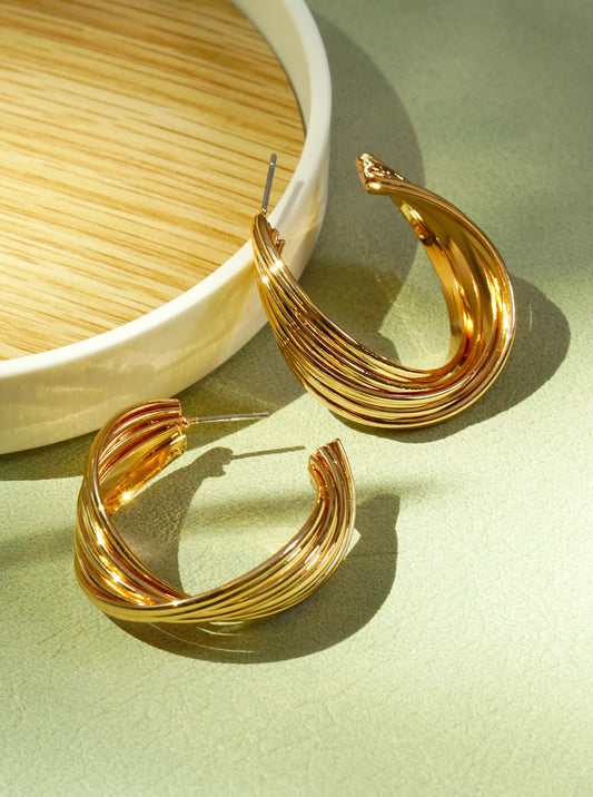 Gold Twist Hoops - 2 Colors
