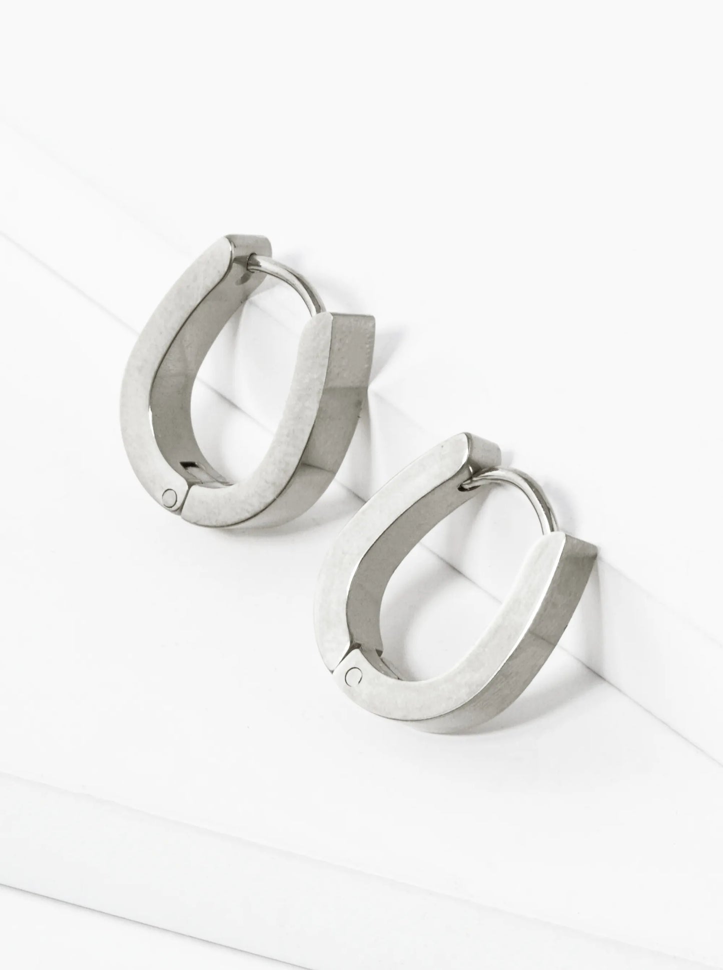 Huggie Hoops in Stainless Steel