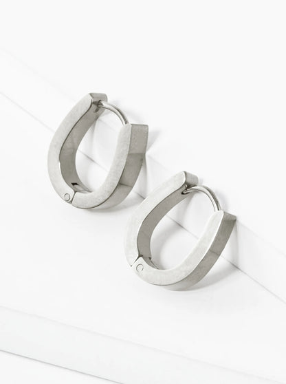 Huggie Hoops in Stainless Steel