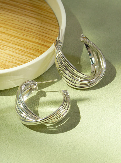 Gold Twist Hoops - 2 Colors