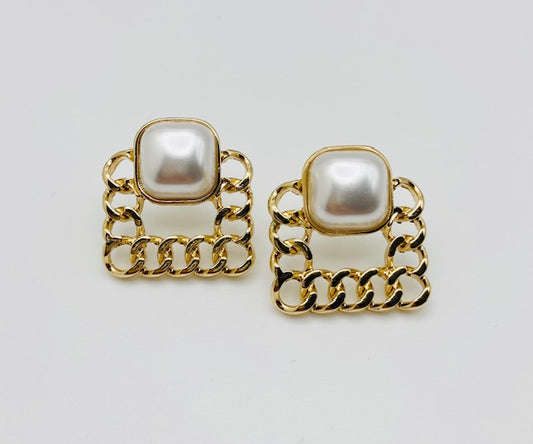 Pearl & Chain Earrings